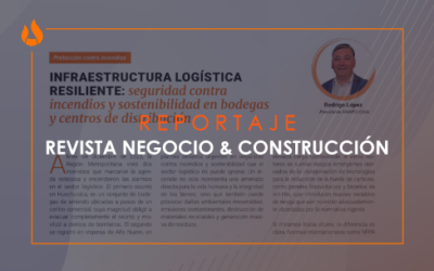 Infraestructura logística resiliente: seguridad contra incendios, sostenibilidad en bodegas y centros de distribución.